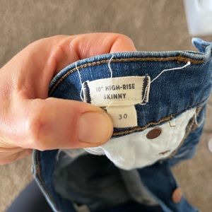 Madewell button front 10” high rise skinny
